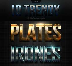 10个时髦的PS图层样式(第九套)：10 Trendy Photoshop Styles Vol.9